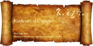 Kudron Ágnes névjegykártya